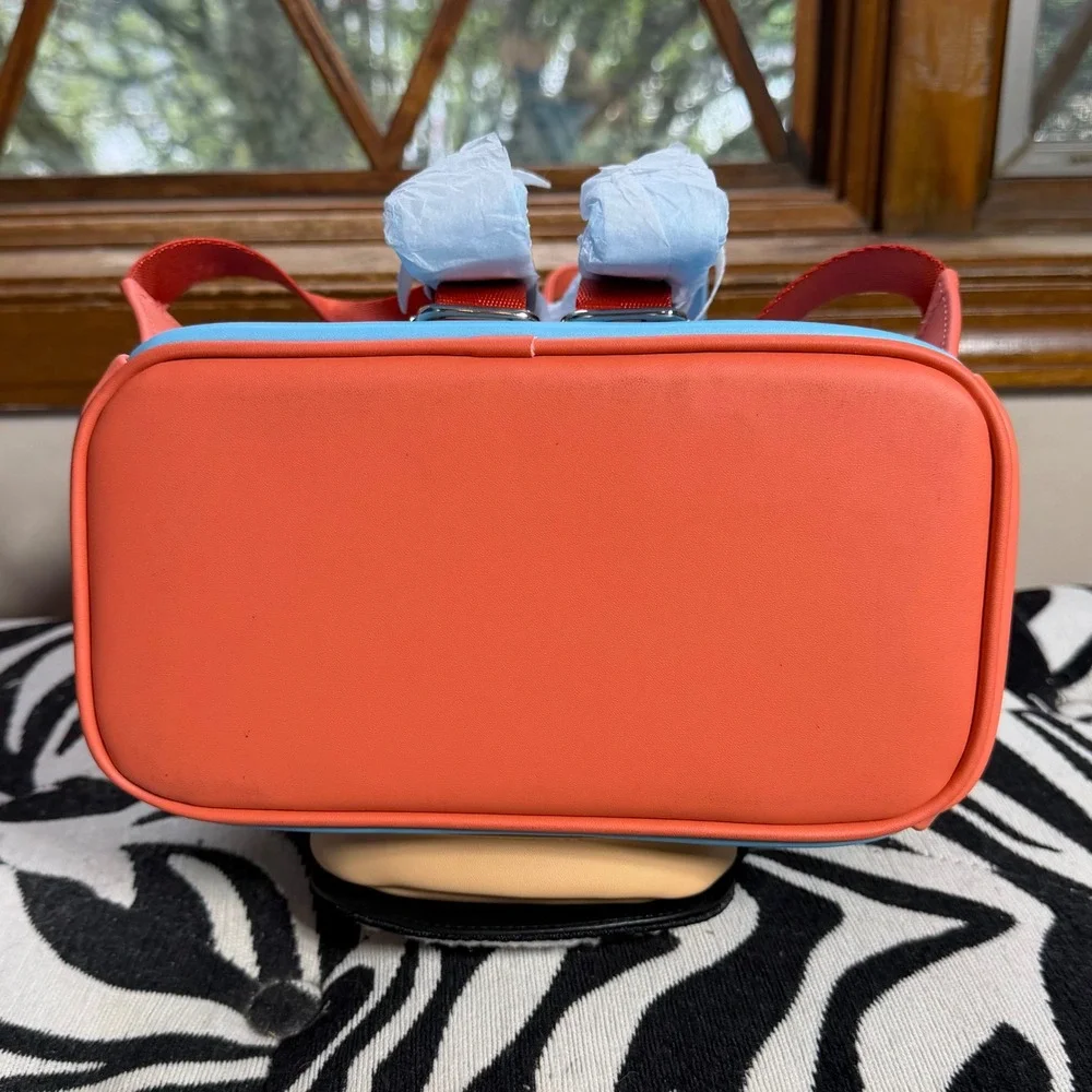 Loungefly Sanrio Hello Kitty Tiny Chum Sherpa Mini Backpack Blue Orange NEW